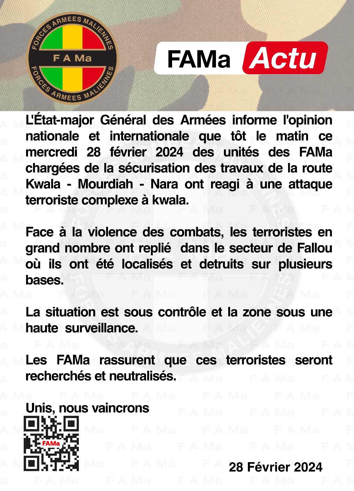 FAMa Actu du mercredi 28 février 2024 !