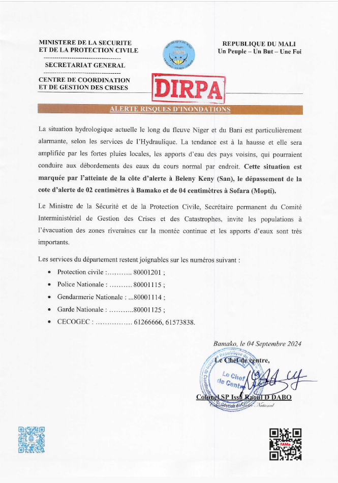  Alerte Risque d'Inondation