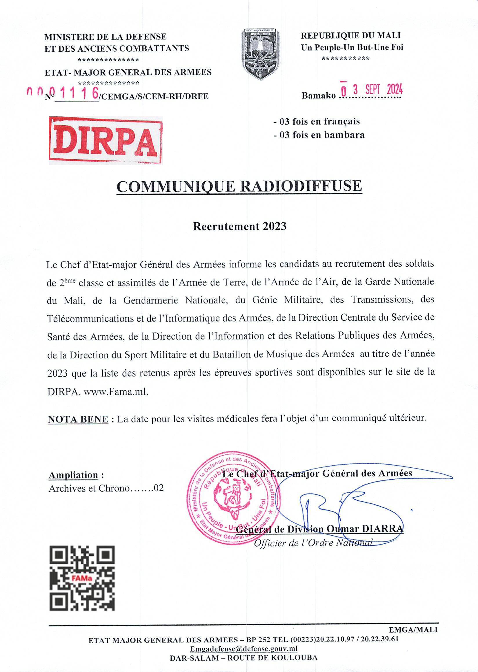  Deuxième partie du Génie-BMA-DCSSA (Bamako-Kati)