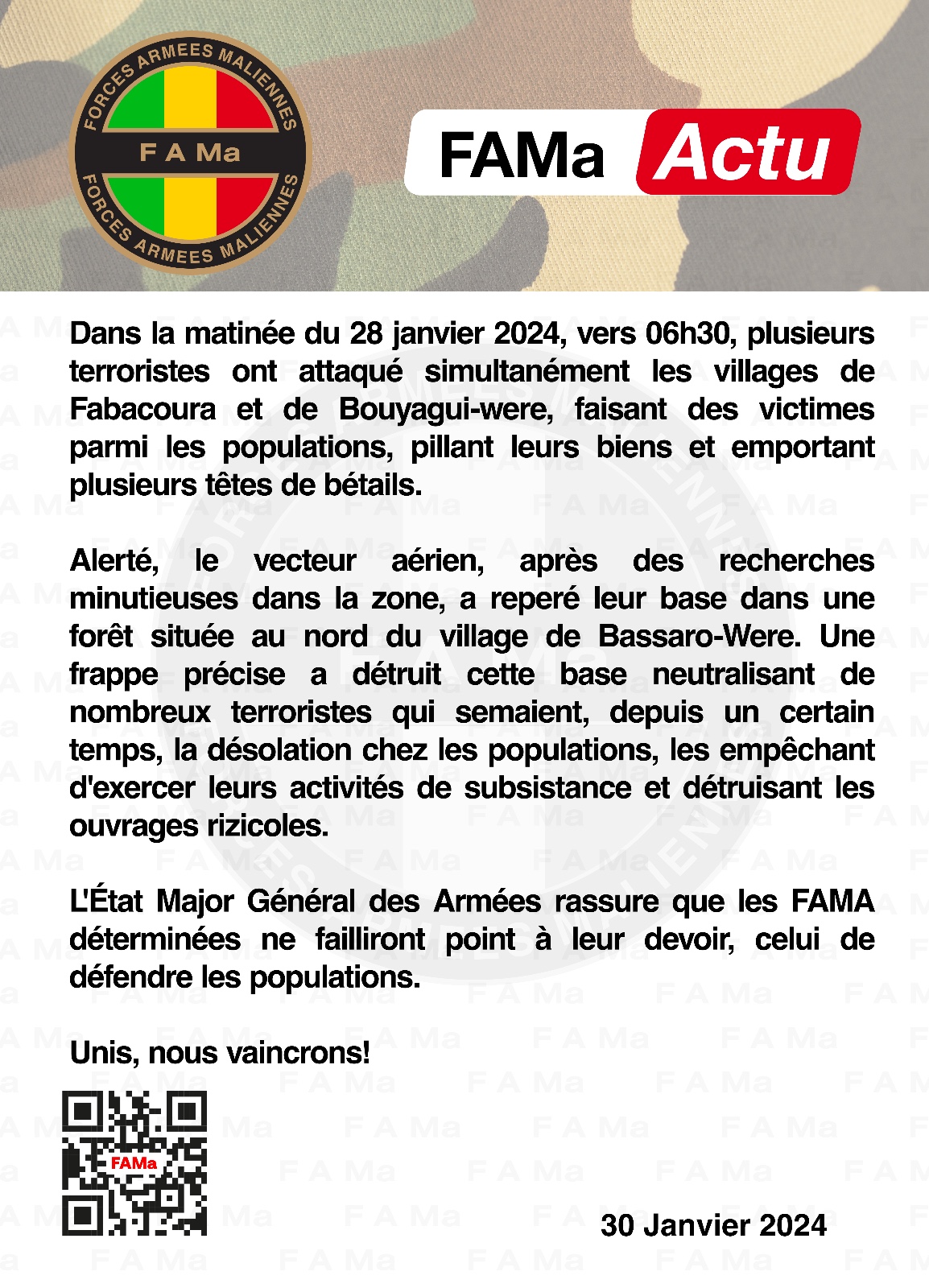 Unis, nous vaincrons ! Unis, nous vaincrons !